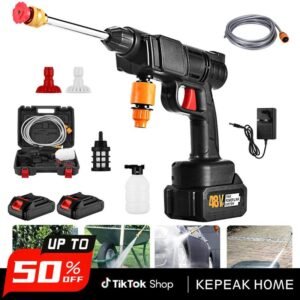 Portable Cordless Car Wash Spray Gun High Pressure Car Wash Jet Spray Head, Electric Cordless High Pressure Washer, FathersDayGift