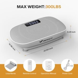 MERACH Vibration Plate Power Fitness Platform Whole Body Workout Speed Control