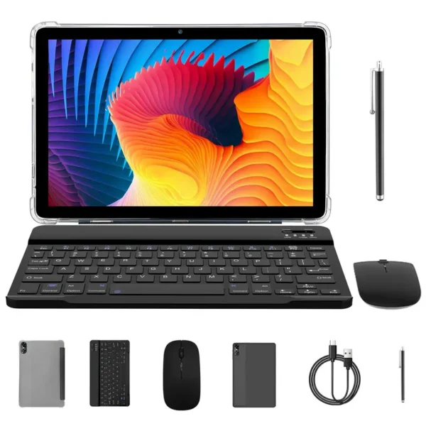 Tableta Android PRITOM 15 de 10,1 inch, 16 GB de RAM, 64 GB de ROM, con funda con teclado y bolígrafo, cámara doble, batería de 8MP, 6000mAh, regalo Ideal para la escuela y el día a día - Image 5