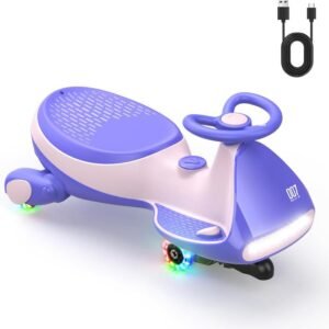FanttikRide 12V N7 Pro Electric Wiggle Car ?C 2-in-1 Swing Car with Pedal, 2 Speeds, Flashing Wheels, Bluetooth & Type-C Charging, for Kids 3+